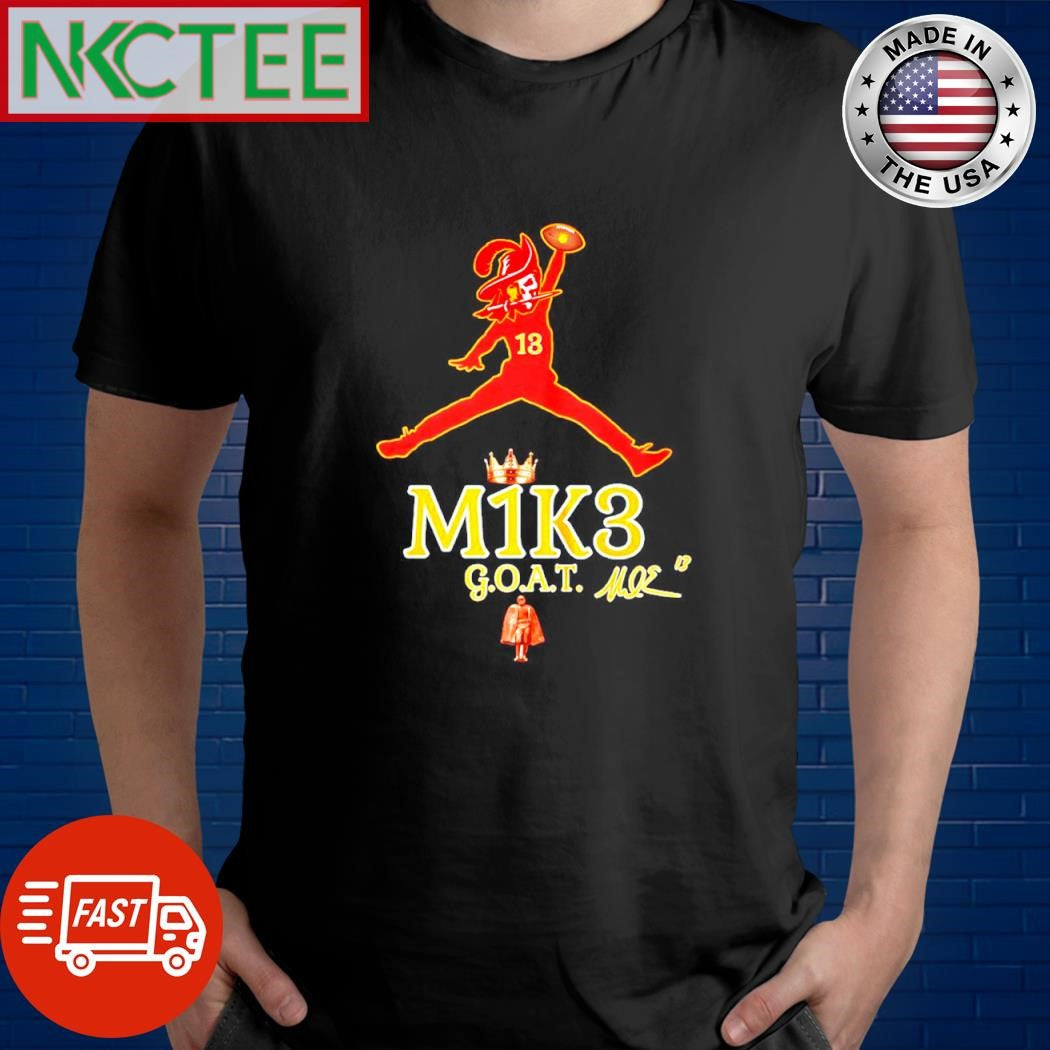 Funny Mike Evans M1k3 Goat signature logo parody crown Tampa Bay Buccaneers shirt