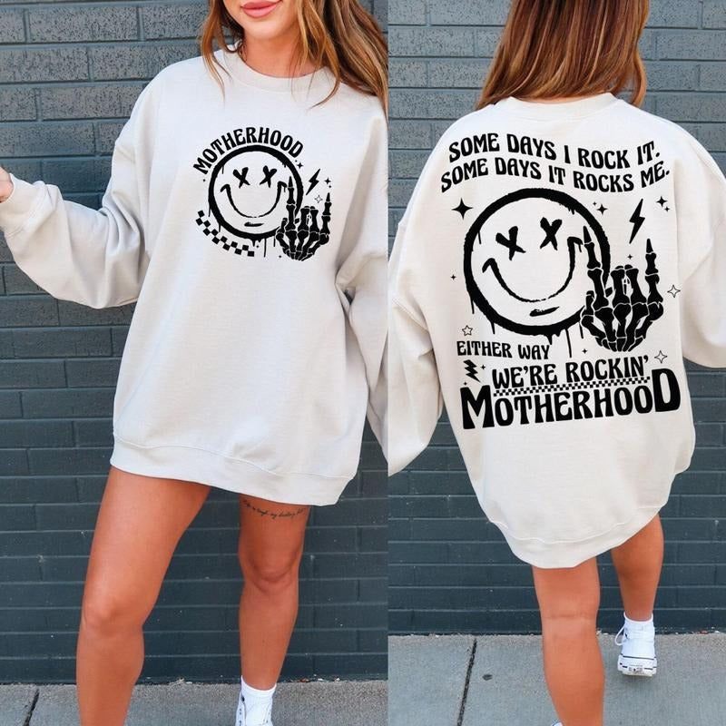 Funny Motherhood Shirt, Rock It Motherhood Funny Mothers Day Shirt Funny Mom Svg Trendy Mom Shirt Retro Mom Shirt ...