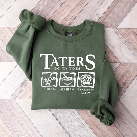 Funny Potatoes Sweatshirts, Boil Em Mash Em Stick Em In A Stew Sweater, Potato Graphic Crewneck, Funny Sayings Tee