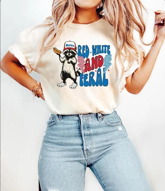 Funny Racoon Tshirt, Retro 4th of July 90s Graphic Tee