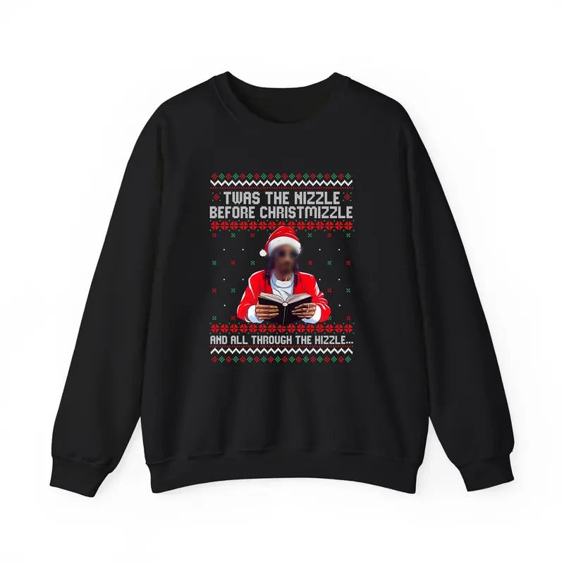Funny Rapper Christmas Jumper, Ugly Christmas Sweater Funny Christmas Sweatshirt, Christmas Sweater, Gangsta Wrapper,...