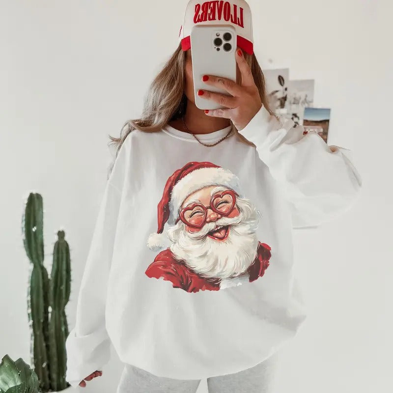 Funny Santa Sweatshirt, Cute Santa Sweatshirt, Santa Crewneck, Christmas Crewneck, Cute Santa Shirt, Funny Santa Shirt, Adult Humor Shirt