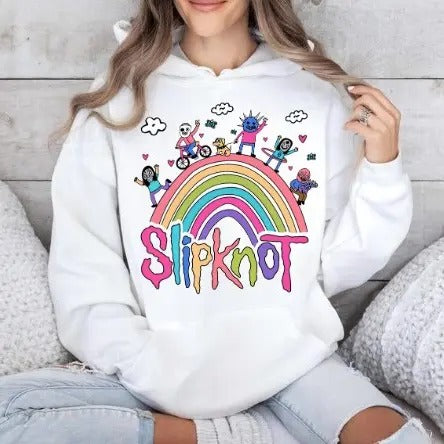 Funny Slipknot Hoodie Rainbow Slipknot Metal Band Cozy Hoodie