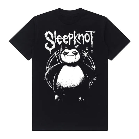 Funny Slipknot Snorlax Panda T-Shirt  Metal Band Shirt Cotton Graphic Tee