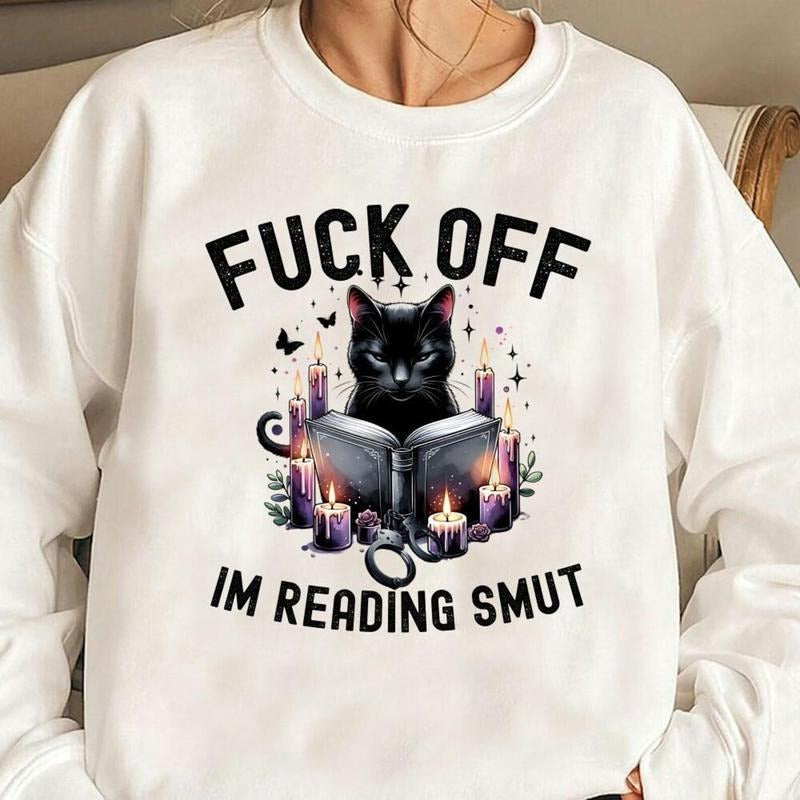 Funny Smut Reader Shirt, Black Cat Reading Digital Download, Book Lover Sublimation, Sassy Bookish Clipart, Smut Reading ...