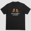 Funny short sleeve shirt, ARE YOU STARING AT MY HOOTERS Hoodie, Sweatshirt | PureTeeCo.com