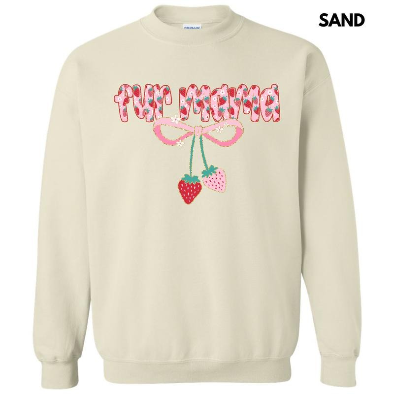 Fur Mama Strawberry Coquette Sweatshirt 'NLB' T-Shirts, Hoodie | PureTeeCo.com