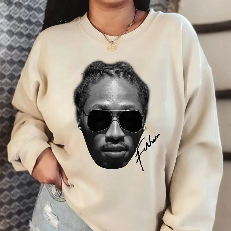 Futureee Sweatshirt - Bold Big Face Graphic Rap Design T-Shirts, Hoodie | PureTeeCo.com