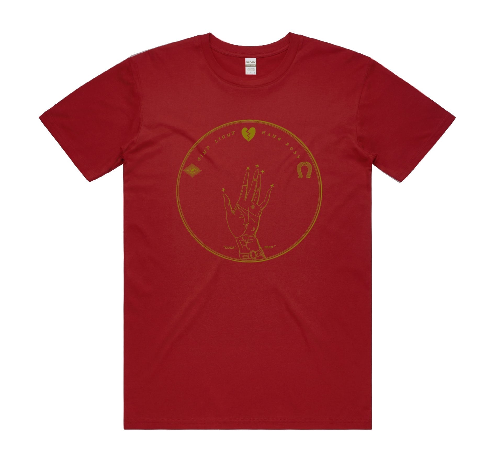 Find Light, Hang Boss Red T-Shirt Hoodie, Sweatshirt | PureTeeCo.com (Image 1)