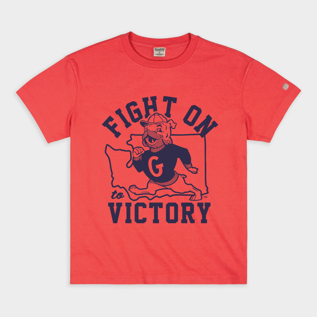 Gonzaga "Fight on to Victory" Vintage Heavyweight Tee Hoodie, Sweatshirt | PureTeeCo.com