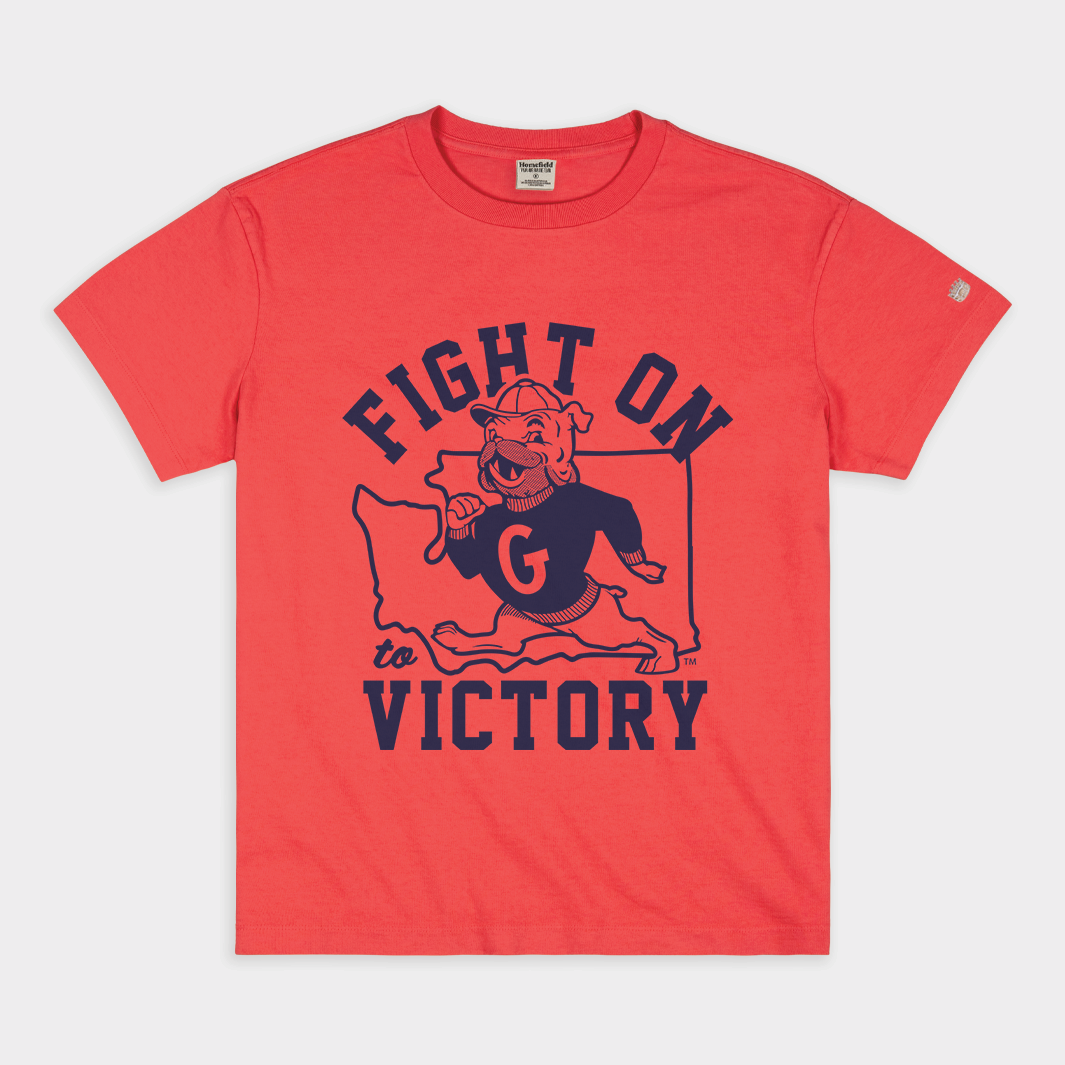 Gonzaga "Fight on to Victory" Vintage Heavyweight Tee Hoodie, Sweatshirt | PureTeeCo.com