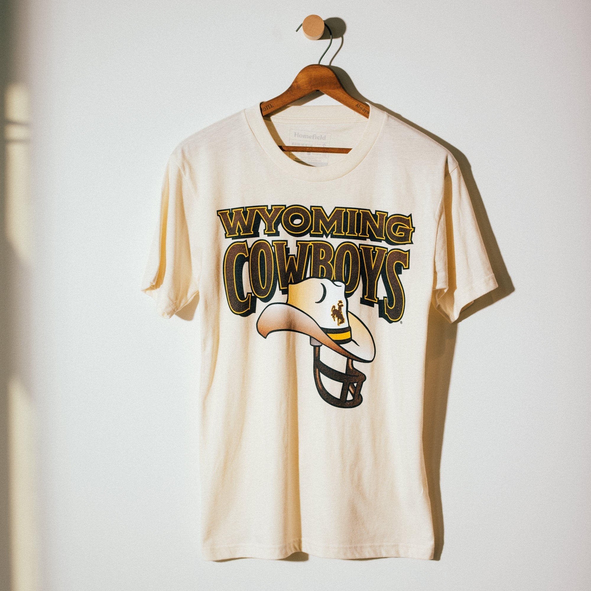 1990s Vintage Wyoming Cowboys Football Helmet Tee Hoodie, Sweatshirt | PureTeeCo.com (Image 2)