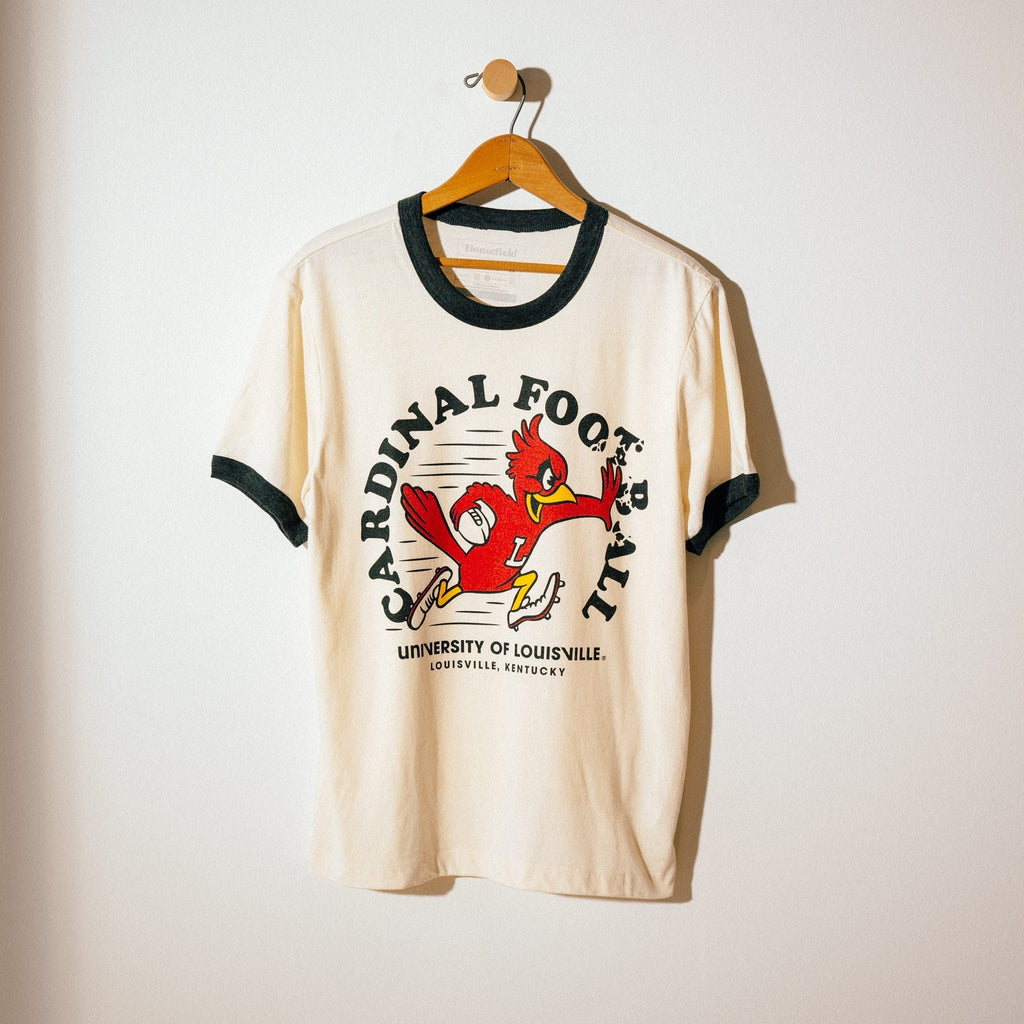 Louisville Cardinals Vintage 1968 Football Ringer Tee Hoodie, Sweatshirt | PureTeeCo.com (Image 2)
