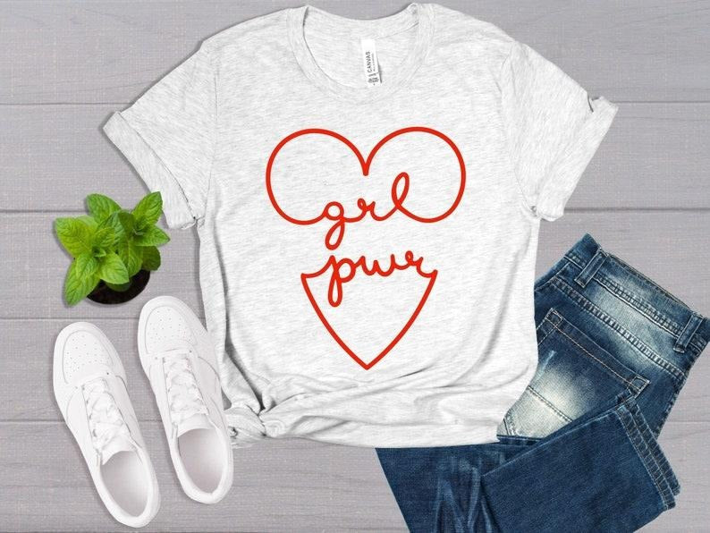 GRL PWR Heart, Feminist Shirt, Cute Womens Top, Feminism Shirt, Bella Canvas Tee, Girl Power Shirt, Cute Feminist Top,...
