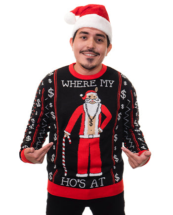 Santa’s Ho’s Ugly Christmas Sweater Men’s