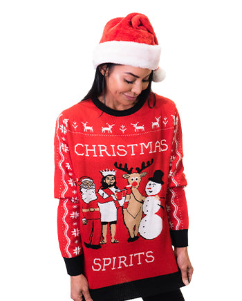 Christmas Spirits Ugly Sweater Women’s