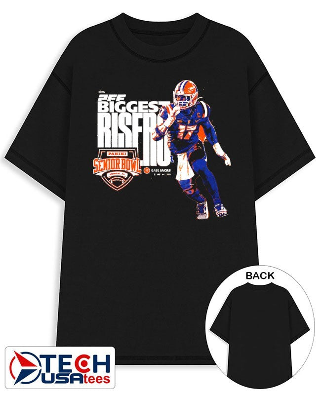Gabe Jacas #17 PFF Biggest Risers Senior Bowl shirt