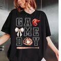 Game Day Baseball Bow Shirt, Coquette Baseball Shirt, Game day Shirt, Baseball Mom, Baseball Graphic Tees, Baseball...