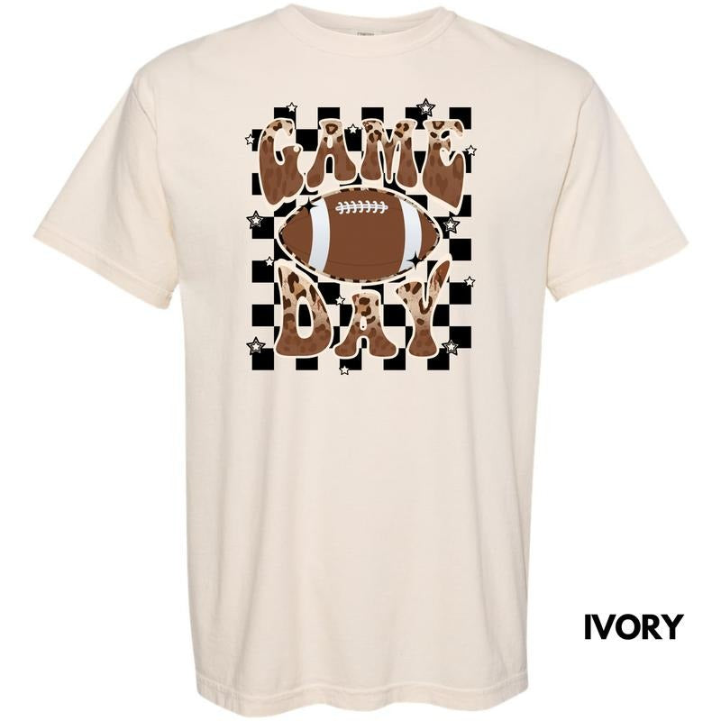 Game Day Checkered Football Comfort Colors T-Shirt 'NLB' Hoodie, Sweatshirt | PureTeeCo.com