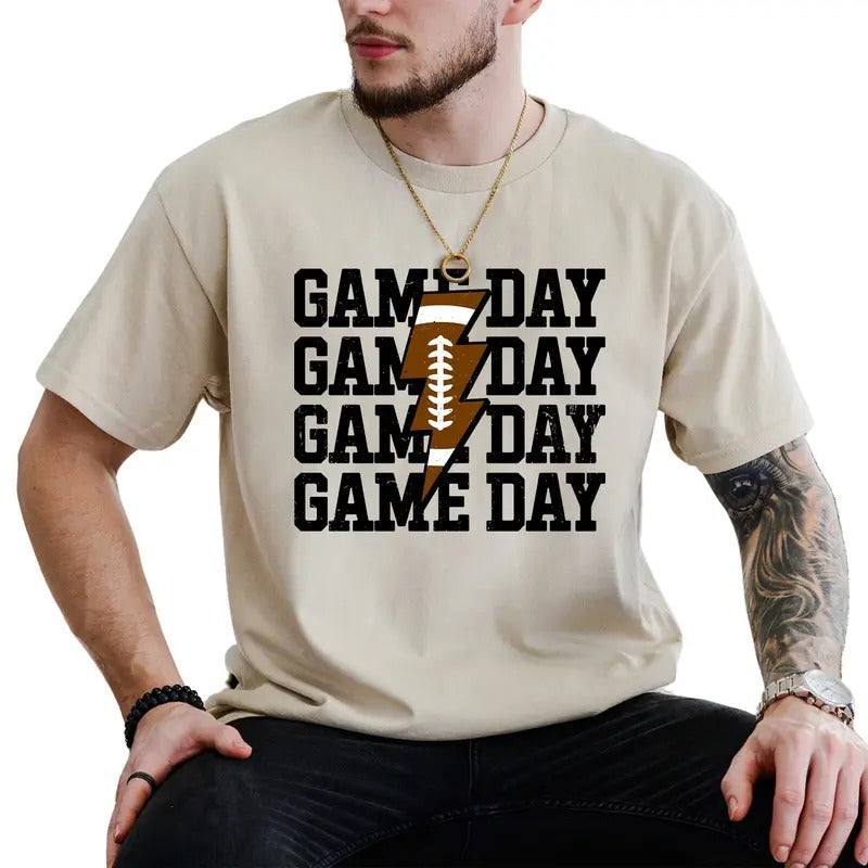 Game Day Men Graphic Tee, Football Season Men Shirt, Football Lover Unhinged Tee, Football Day T-shirt, Men's Top,...