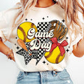 Game Day Softball T-Shirt, Retro Checkered Softball Mama T-Shirt, Softball Mom T-Shirt, Retro Softball Mom T-Shirt,...