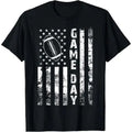 Game Day With Flag American Football Lovers Mom Dad T-Shirt Made in USA Hoodie, Sweatshirt | PureTeeCo.com