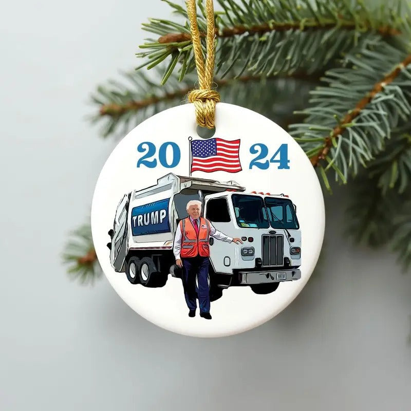 Garbage Truck Trump Ornament, Trump Supporter Gift, Trump Winner Ornament, Political Gift T-Shirts, Hoodie, Sweatshirt