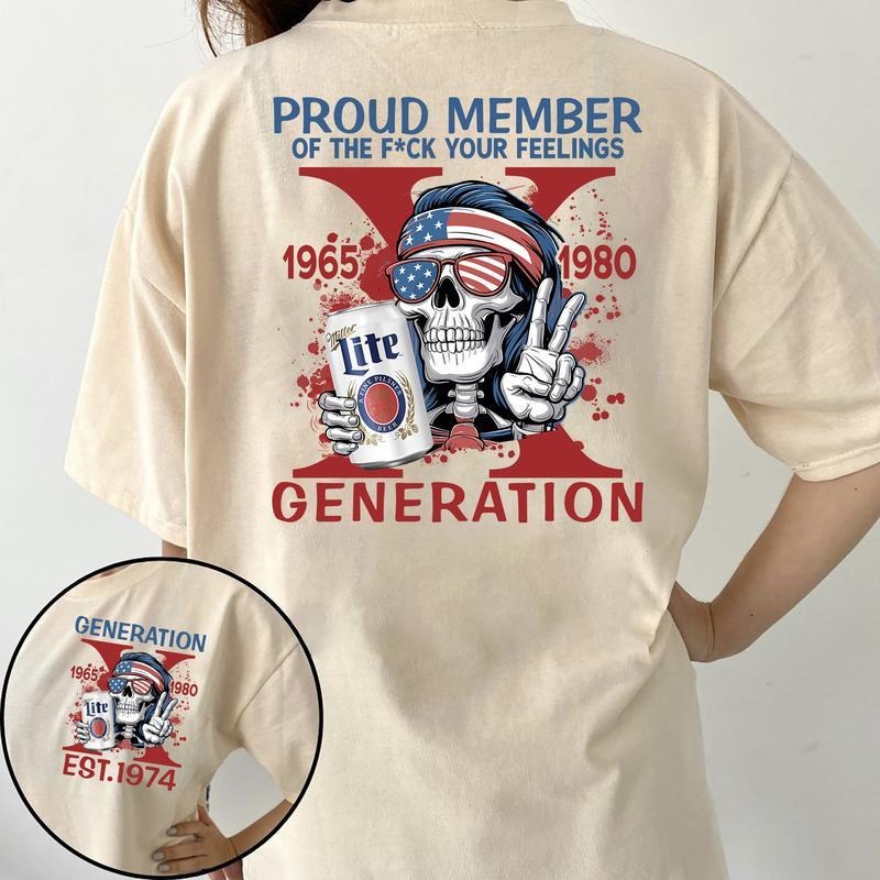 Gen X Custom Year of Birth Shirt- 100% Cotton Unisex Top Hoodie, Sweatshirt | PureTeeCo.com