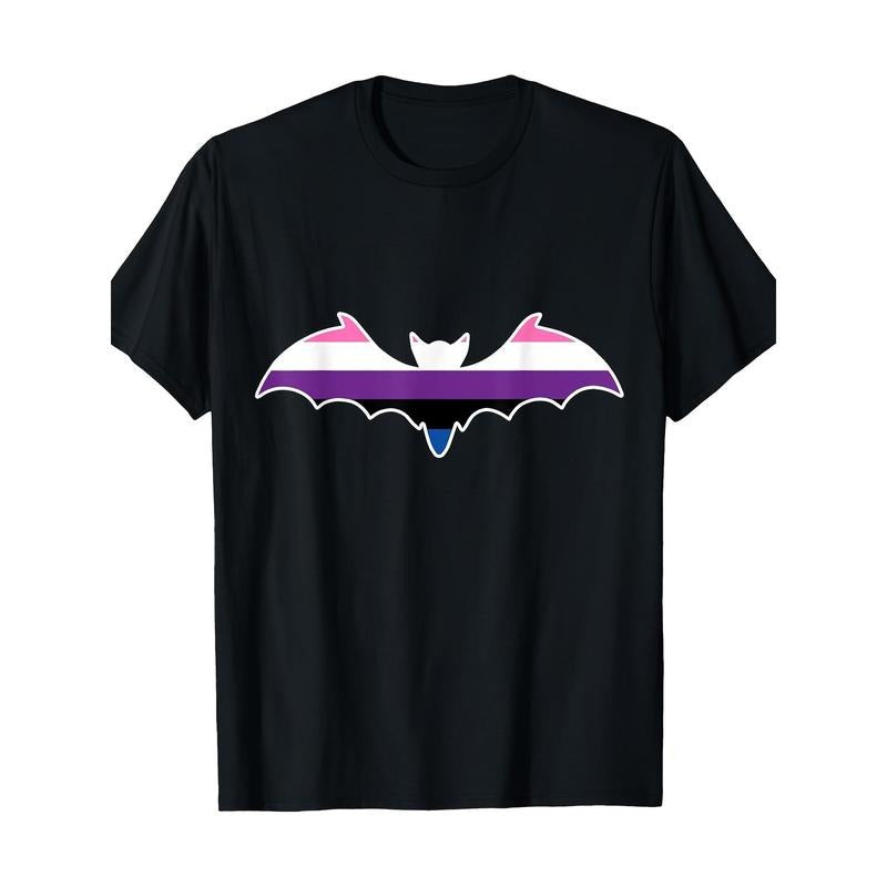 Gender Flow Pride Bat costume Simple Animal Halloween gift T-shirt Made in USA Hoodie, Sweatshirt | PureTeeCo.com
