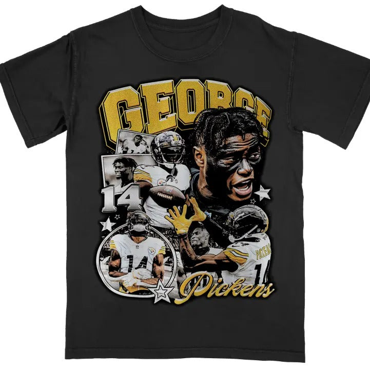 George Pickens Tee | Vintage Tee | Men's Graphic T-Shirt | Gift For Fan Hoodie, Sweatshirt | PureTeeCo.com