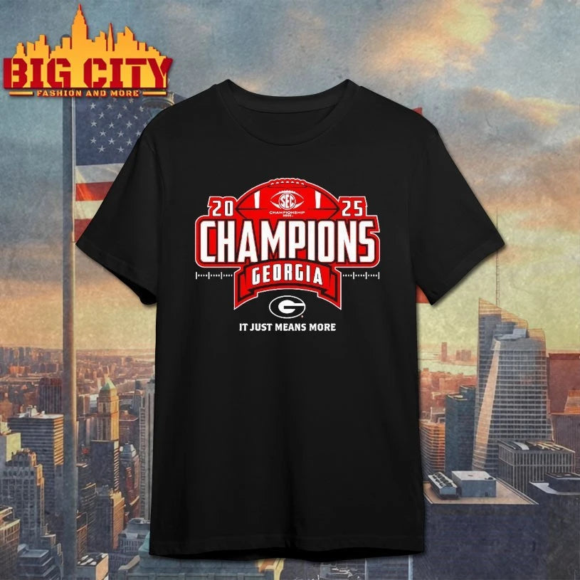 Georgia Bulldogs 2025 SEC Football Champions Locker Room logo shirt