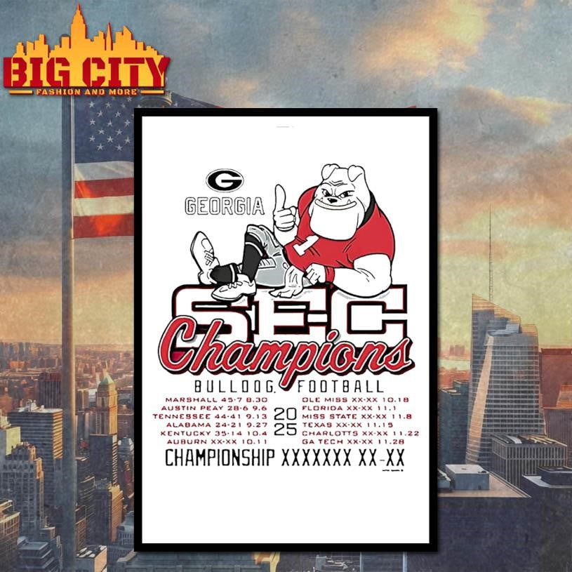 Georgia Bulldogs 2025 Sec Football Champions Recap Shirt