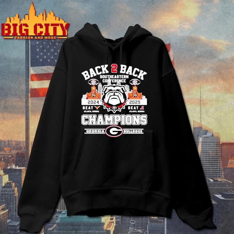 Georgia Bulldogs Back 2 Back Southeastern Conference Sec Champion 2024 2025 Shirt