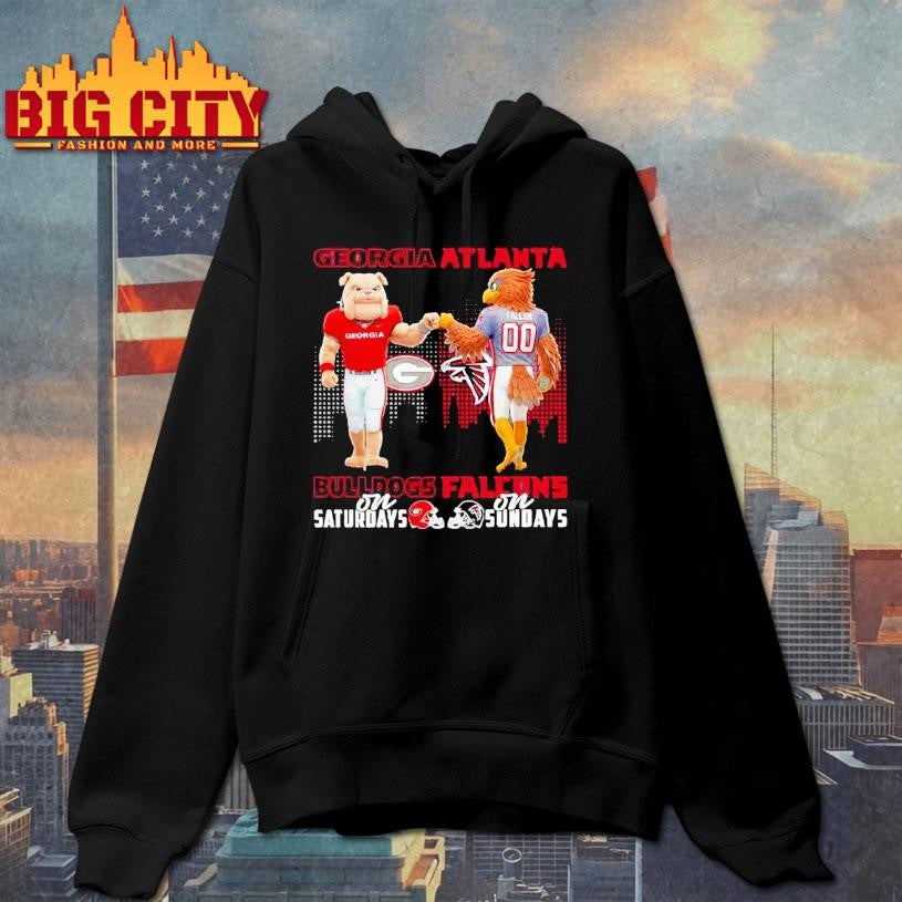 Georgia Bulldogs On Saturdays X Atlanta Falcons On Sundays Mascot Shirt