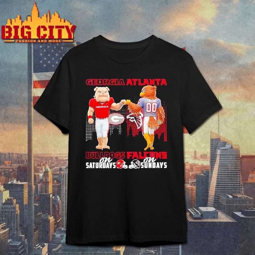 Georgia Bulldogs On Saturdays X Atlanta Falcons On Sundays Mascot Shirt