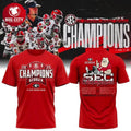 Georgia Bulldogs SEC Football Champions Locker Room 2025 Two Sided Shirt