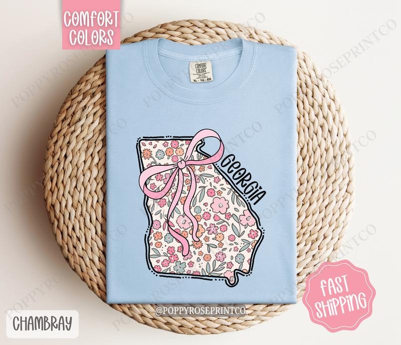Georgia Comfort Colors State Tshirt, Cute Georgia Shirt, Georgia Tshirt, Georgia Shirt Hoodie, Sweatshirt | PureTeeCo.com