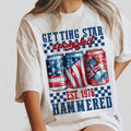 Getting Star Spangled Hammered Shirt, Funny 4th of July T-Shirt, Patriotic Drinking Tee, Independence Day Party Shirt,...