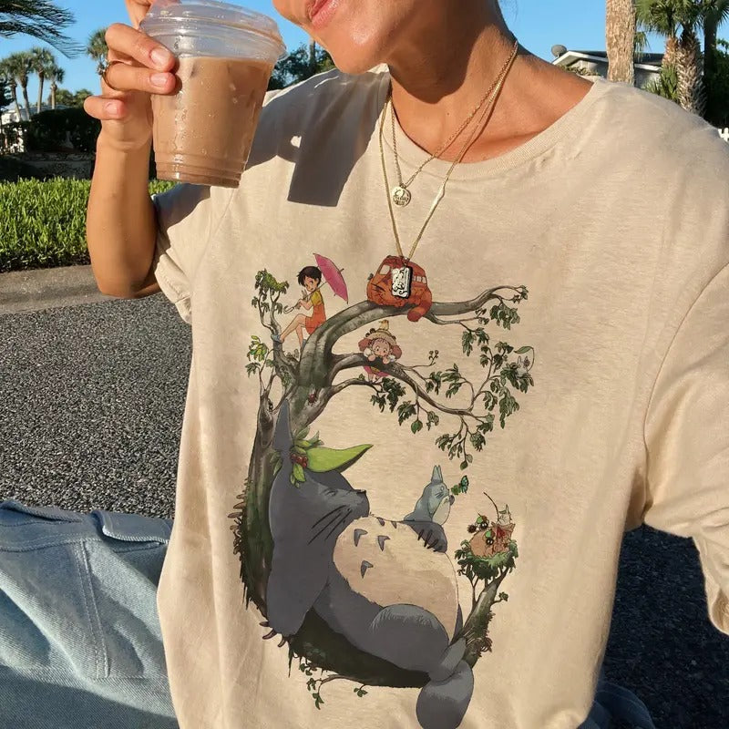 Ghibli Totoro Shirt, Unisex Ghibli Tshirt, Totoro T-Shirt, Studio Ghibli Sweatshirt Hoodie | PureTeeCo.com