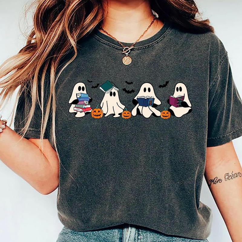 Ghost Book Shirt, Throne Of Glass Ghost Shirt, Bookish Ghost Sweatshirt, Book Ghosts Shirt, Ghost Halloween Tee,...