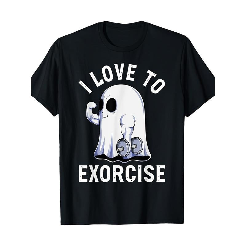 Ghost Funny Gym Fitness Fitness Humor Ghost Halloween T-shirt -100% cotton Made in USA Hoodie, Sweatshirt | PureTeeCo.com