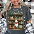 Ghost Reading Books Christmas Sweatshirt, Bookish Christmas Crewneck, Cute Ghost Xmas, Christmas Teacher Gift, Librarian...