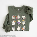 Ghost Reading Books Sweater, Bookish Halloween Sweatshirt, Halloween Teacher Gift, Librarian Halloween Hoodie, Ghost...