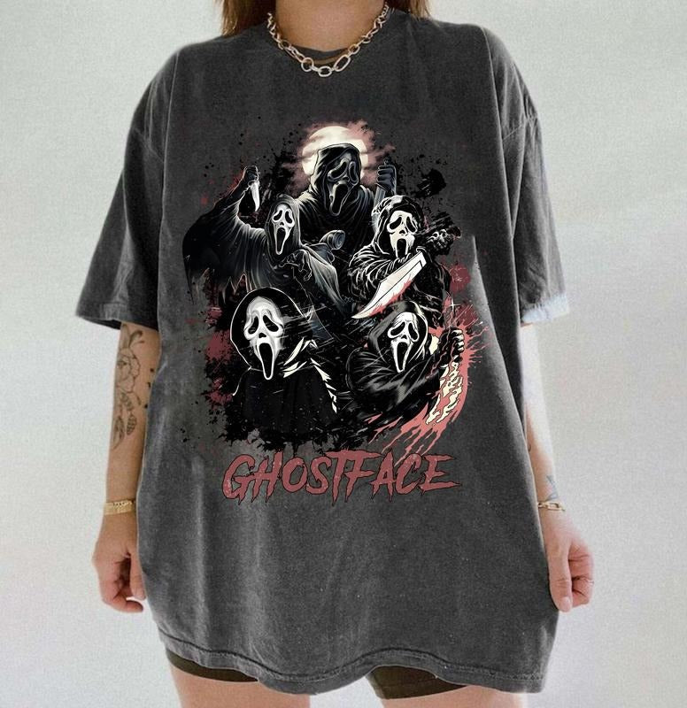 Ghostface Halloween Movie T-Shirt, Scary Movie Shirt, Halloween Horror Character Shirt, Ghostface Sweatshirt Hoodie