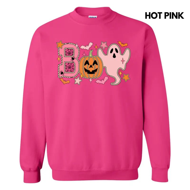 Ghostly Pink BOO Sweatshirt 'NLB' T-Shirts, Hoodie | PureTeeCo.com