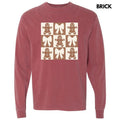 Gingerbread Checkerboard Long Sleeve Comfort Colors T-Shirt 'NLB' Hoodie, Sweatshirt | PureTeeCo.com