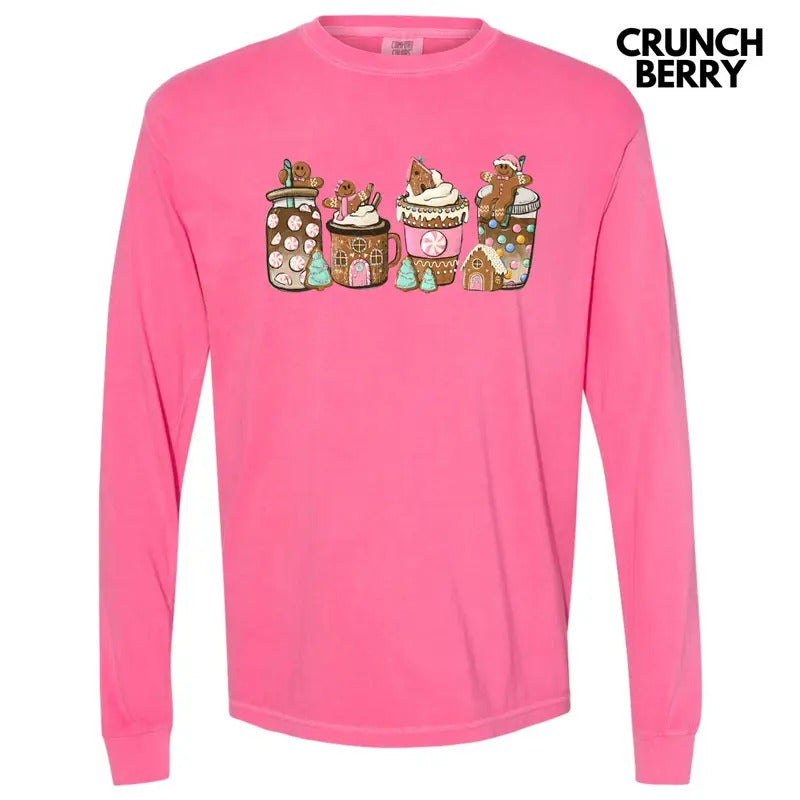 Gingerbread Lattes Long Sleeve Comfort Colors T-Shirt 'NLB' Hoodie, Sweatshirt | PureTeeCo.com