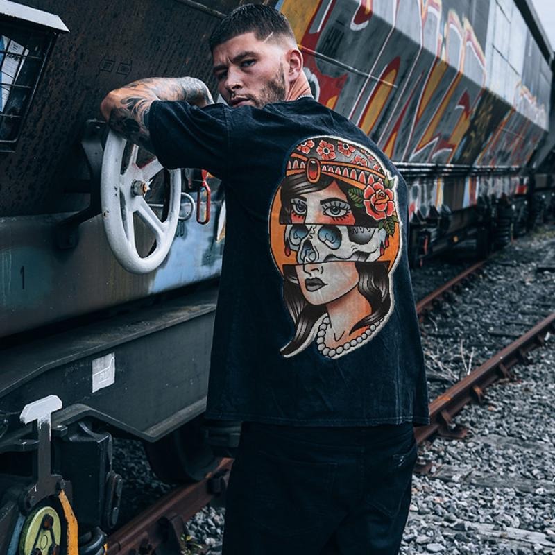 Girl And SK Printed Men's T-shirt - Naughty Clothes Men Hoodie, Sweatshirt | PureTeeCo.com