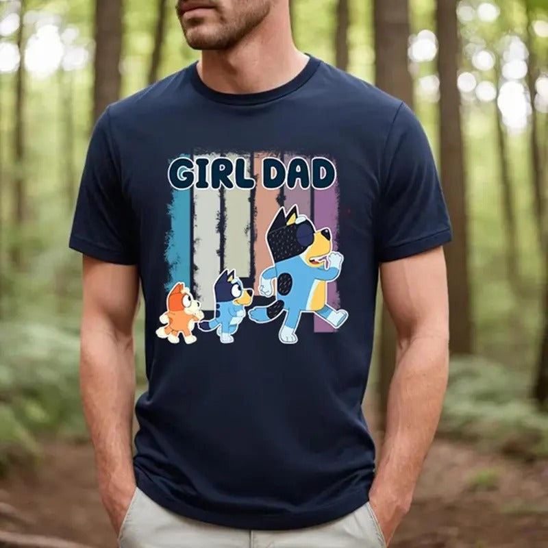 Girl Dad Sweatshirt, Retro Bluey Family Shirts, Family Matching Shirts, Funny Dad Shirt, Boy Dad Shirt, Father's Day Gift...