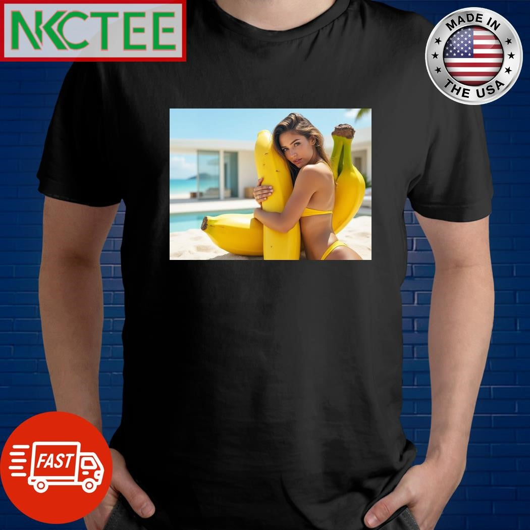 Girl holding banana shirt